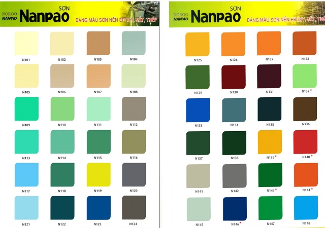 Bảng màu sơn Epoxy Nanpao 