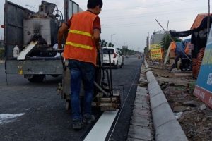 Thi công sơn kẻ vạch dẻo nhiệt phản quang Sic 