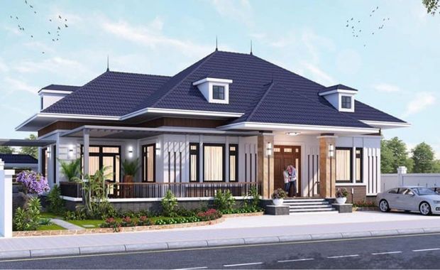 Mẫu biệt thự 1 tầng mái Thái