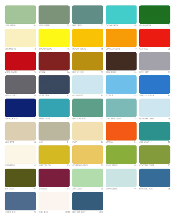 Bảng màu sơn RainBow công nghiệp