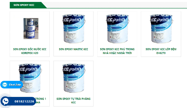 Các dòng sơn được bày bán tại Đại Lý Sơn Epoxy Chính Hãng