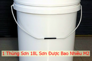 1 Thùng sơn 18l sơn được bao nhiêu m2? Giá bao nhiêu tiền?