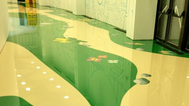 Mẫu sơn sàn epoxy 3d cho hanh lang