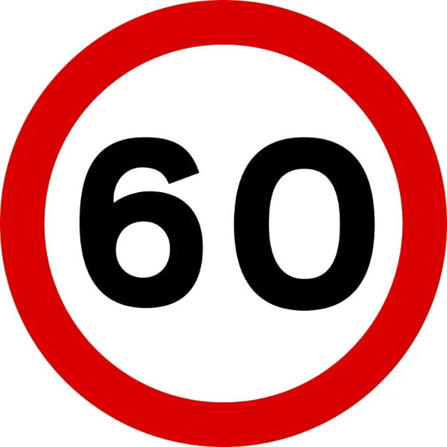 Biển báo tốc độ tối đa 60 km