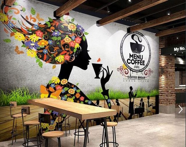 Vẽ tranh tường nghệ thuật cho quán cà phê, nhà hàng