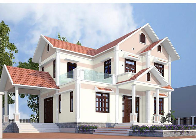 Trong không gian ngoại thất: mặt tiền, tường rào, biệt thự