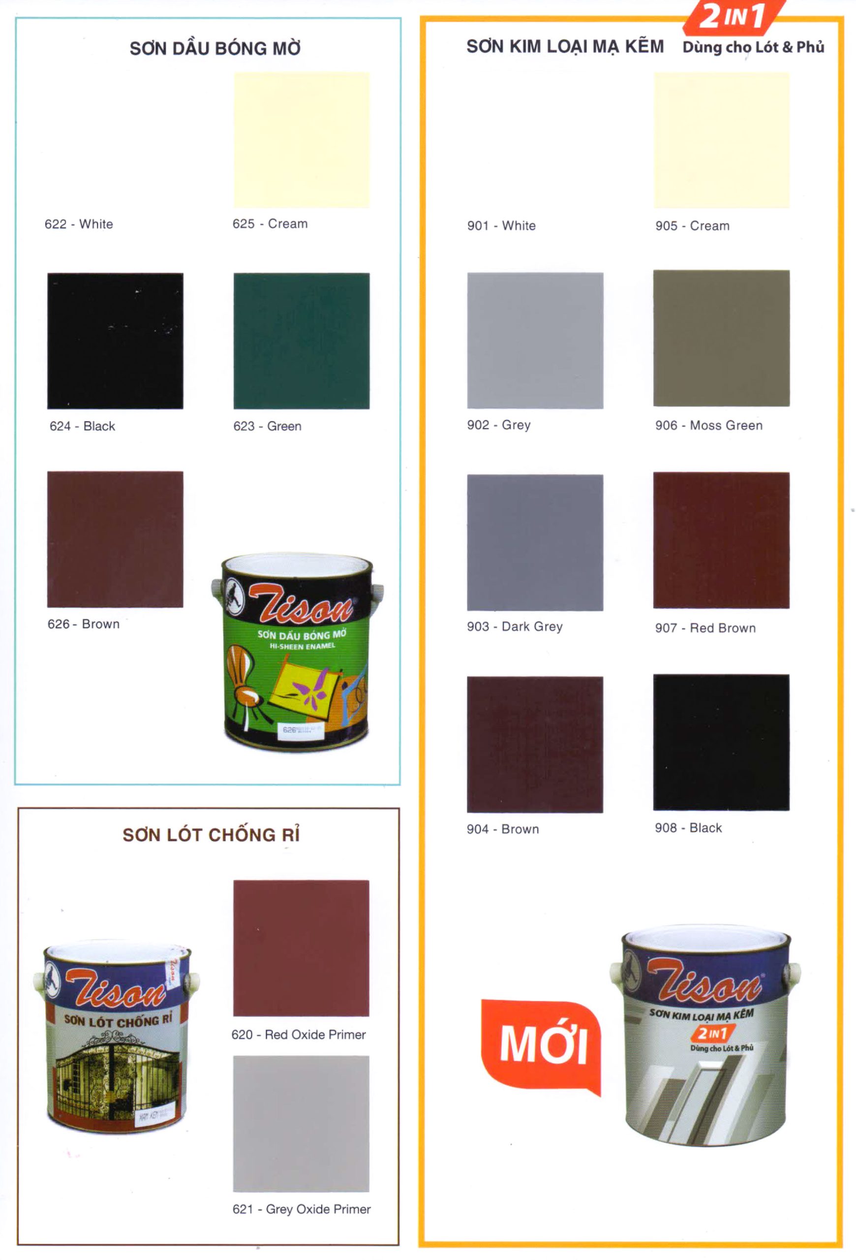 Bảng màu sơn Tison mới nhất – Cập nhật đầy đủ, dễ chọn