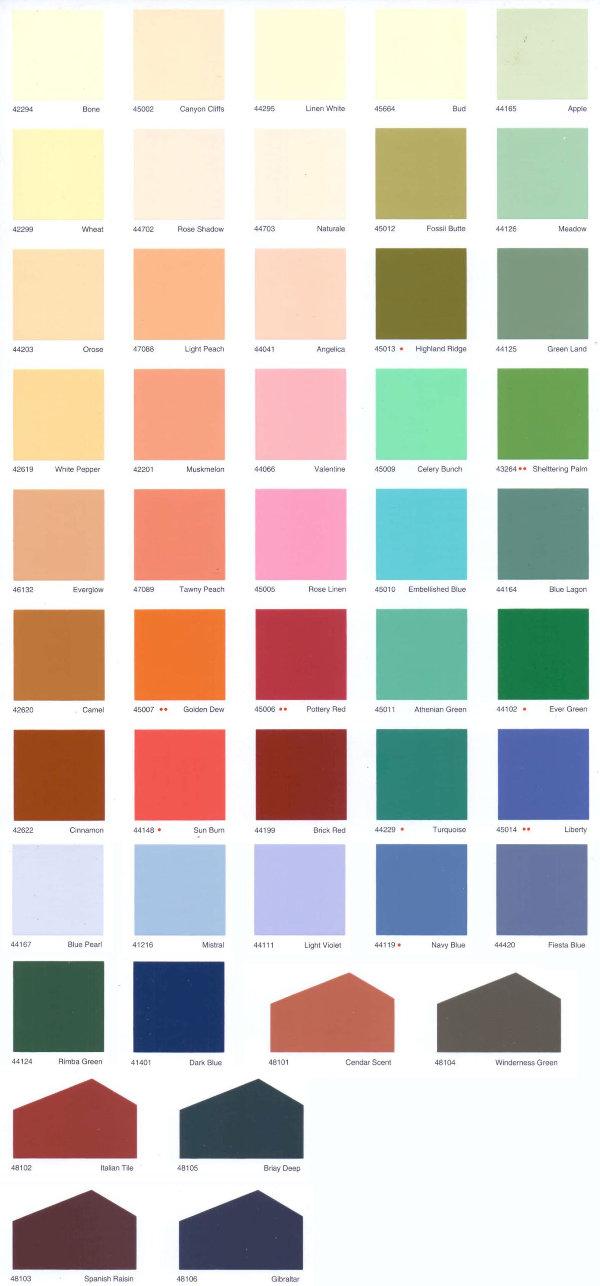 Bảng màu ngoại thất tison unilic ext