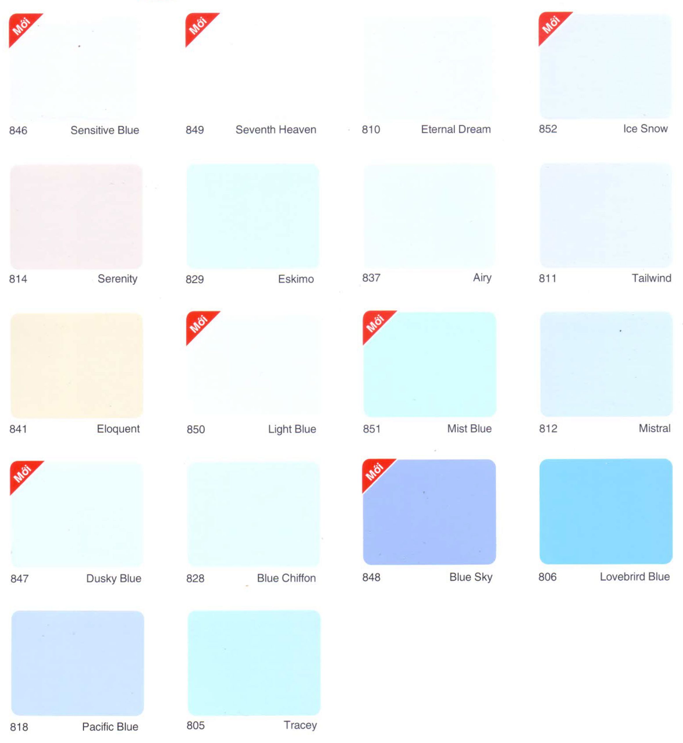 Bảng màu nội thất tison unilux int