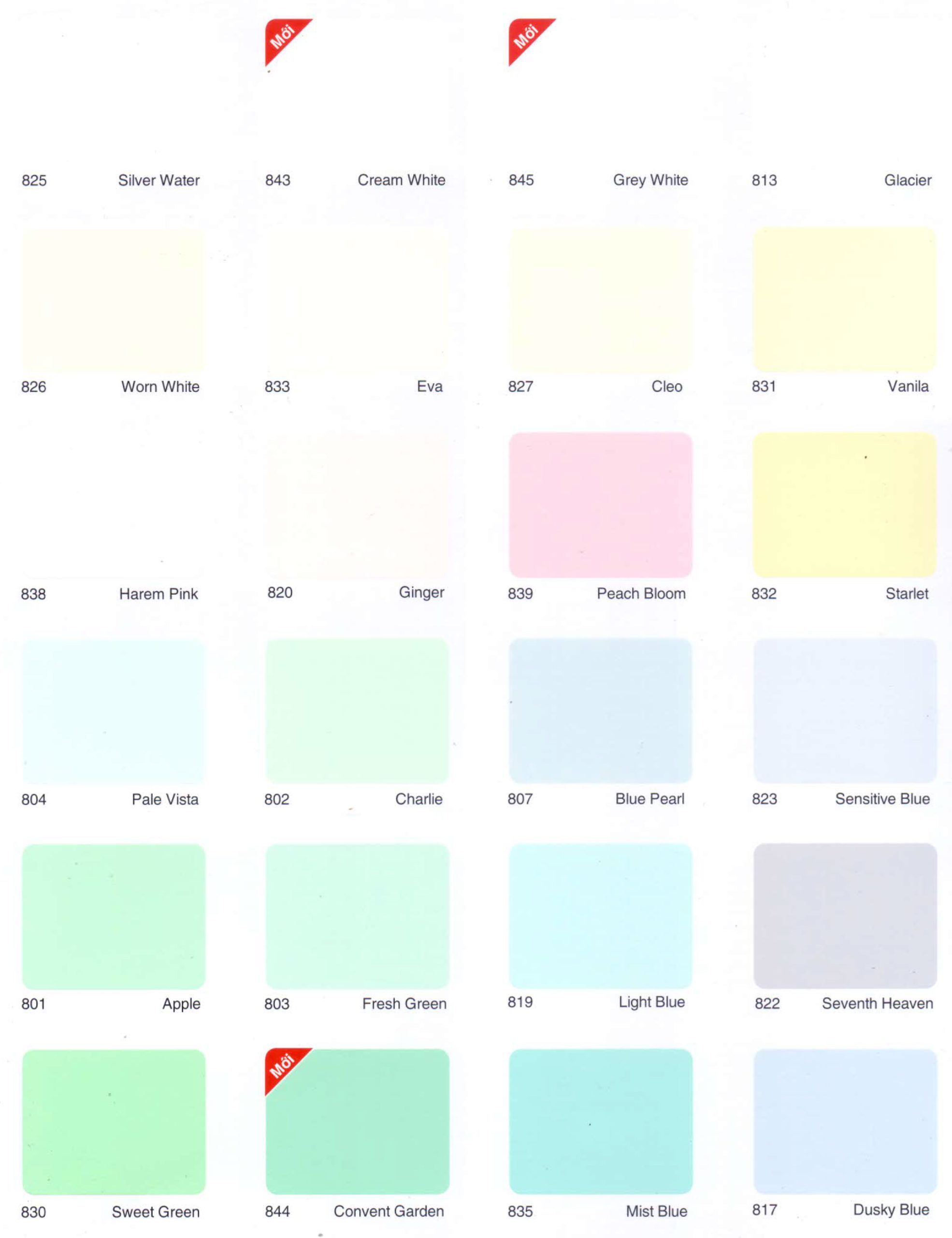 Bảng màu nội thất tison unilic int