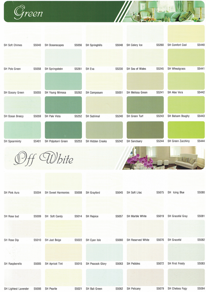 Bảng màu cho cả sơn nội thất và ngoại thất