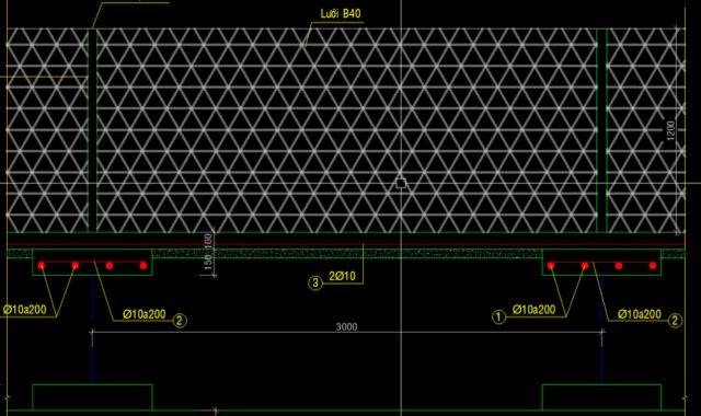 Hướng dẫn thiết kế chi tiết bản vẽ CAD hàng rào lưới thép b40