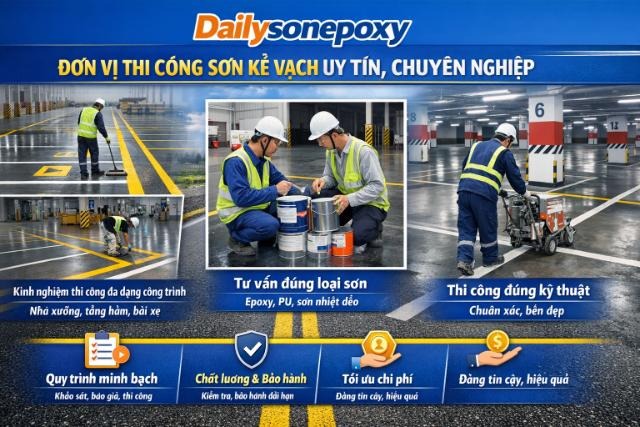 Dailysonepoxy - Đơn vị thi công sơn kẻ vạch uy tín, cam kết chất lượng và độ bền lâu dài
