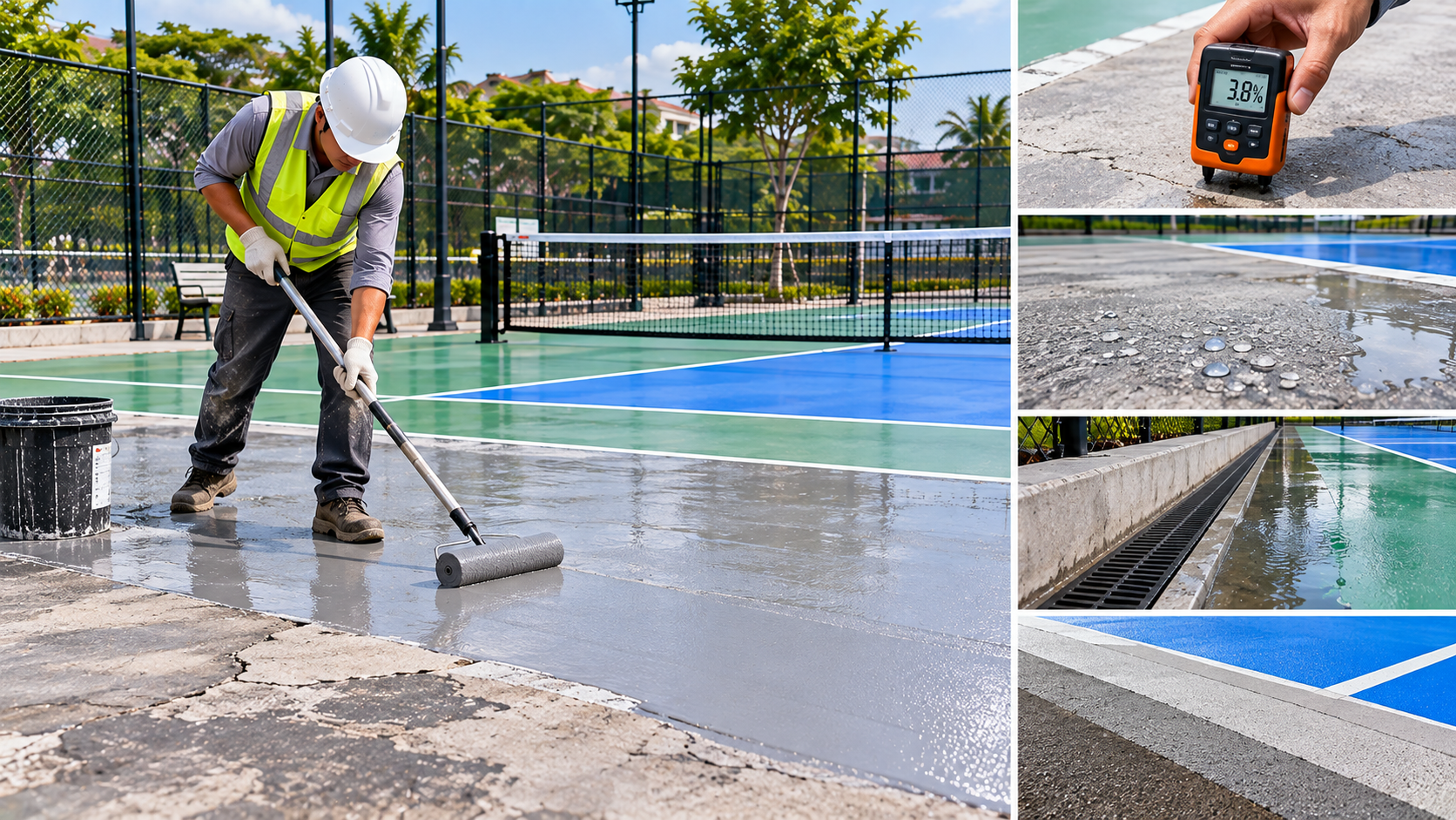 Giải Pháp Kiểm Soát Độ Ẩm Và Chống Thấm Nền Sân Pickleball