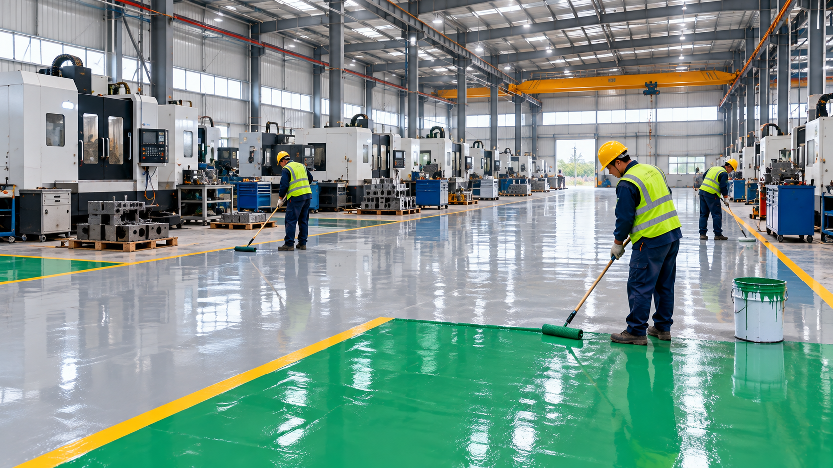 Sơn Epoxy Cho Nhà Xưởng Cơ Khí – Lưu Ý Đặc Biệt Về Tải Trọng & Chịu Dầu Nhớt
