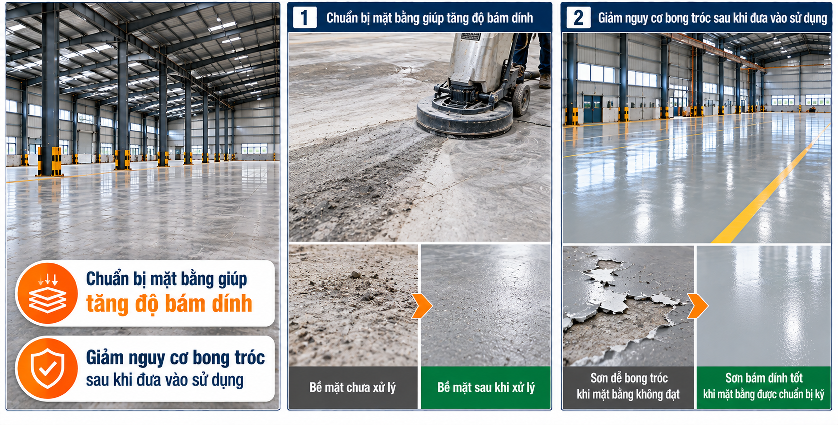 Vì sao phải chuẩn bị mặt bằng kỹ trước khi thi công sơn epoxy?